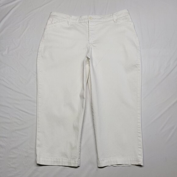 Gloria Vanderbilt Anita Capri White Womens 18 Khaki Unltd 33 X 18.5 - Picture 1 of 14
